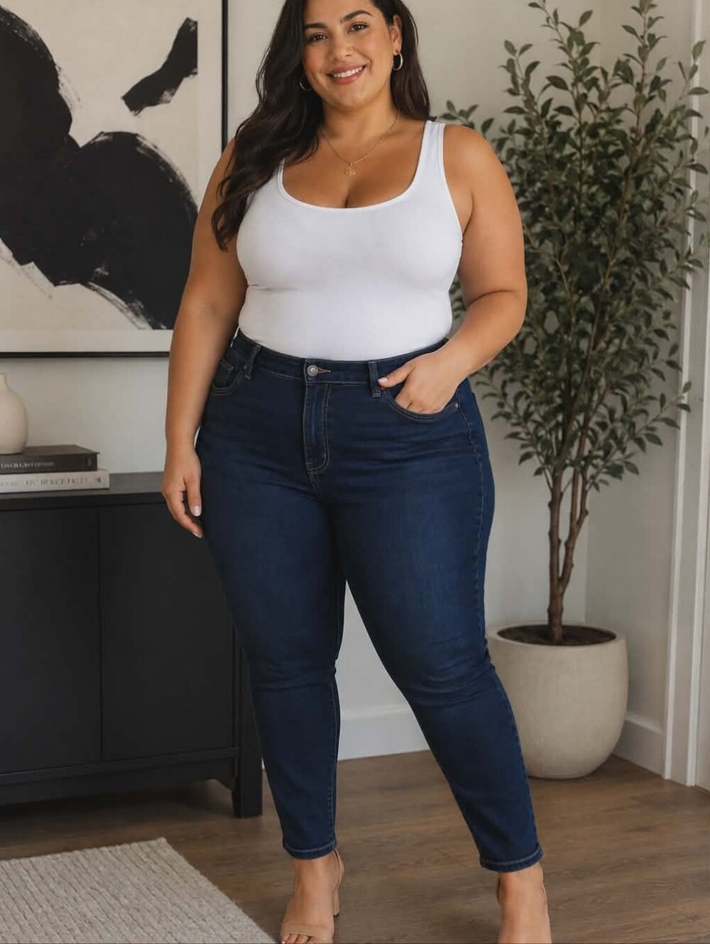 Signature by Levi Strauss Plus Size Dark Blue Skinny Jeans  Size 22 W